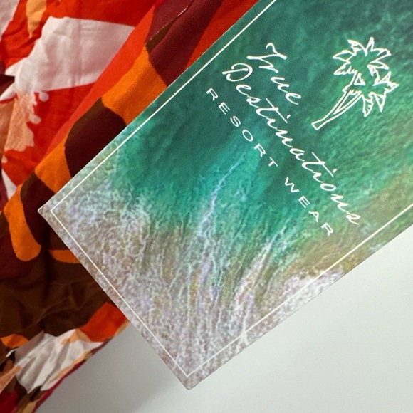 True Destinations Resort Wear Small Cotton Tunic Dress Beach CoverUp NEW - Picture 3 of 5